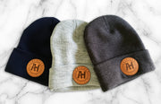 AH Leather Patch Beanie