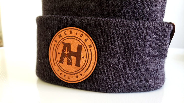 AH Leather Patch Beanie