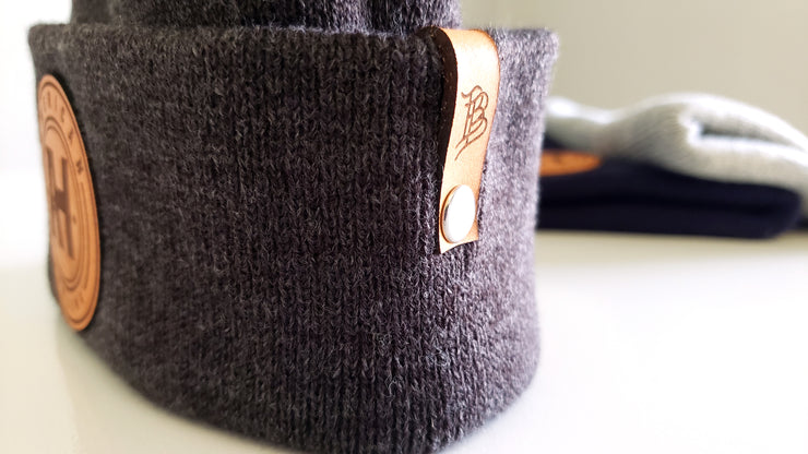 AH Leather Patch Beanie