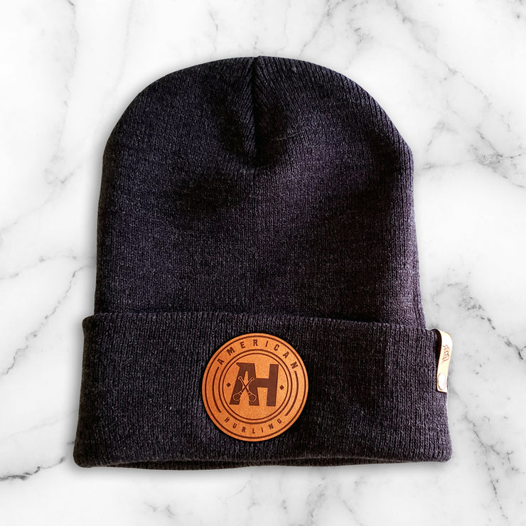 AH Leather Patch Beanie