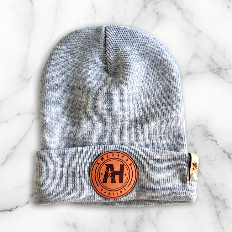 AH Leather Patch Beanie