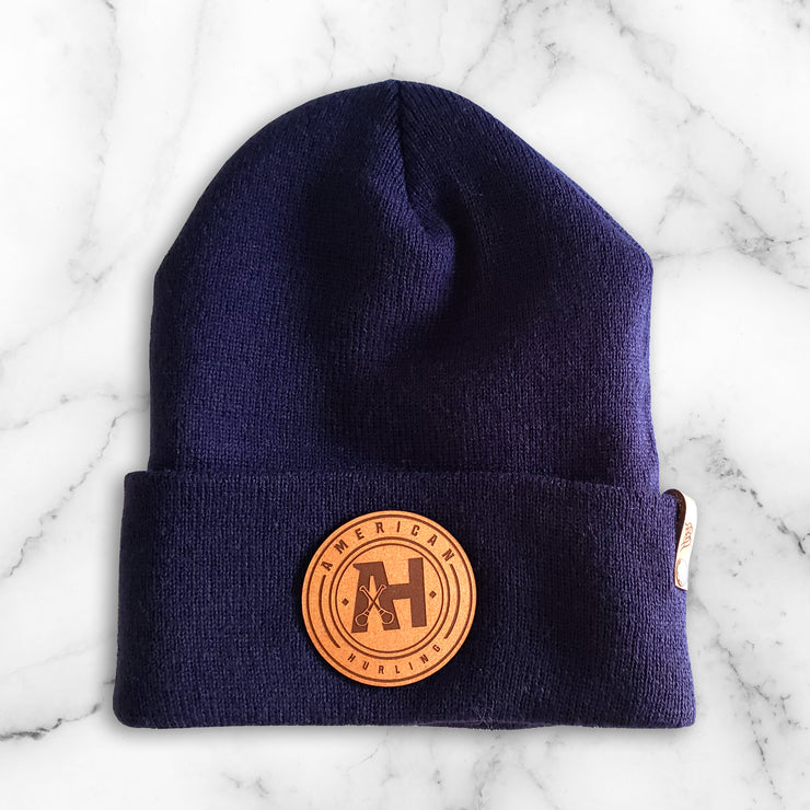 AH Leather Patch Beanie